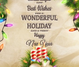 2015 christmas and new year candle background vector 02