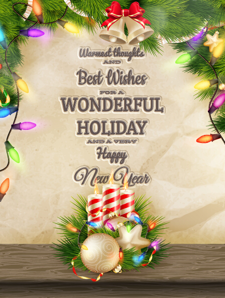 2015 christmas and new year candle background vector 02
