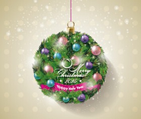 2015 christmas baubles ball art vector