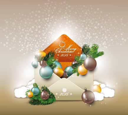 2015 christmas envelope shiny background vector 01