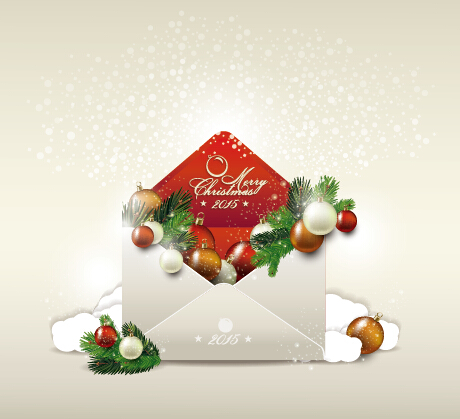 2015 christmas envelope shiny background vector 02