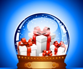 2015 christmas gift with crystal ball vector