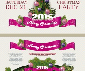 2015 christmas party poster banner vector