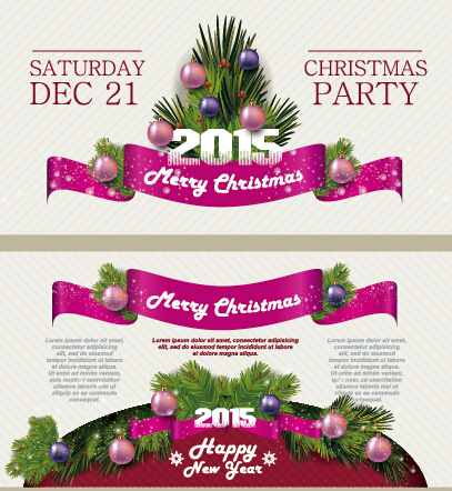 2015 christmas party poster banner vector