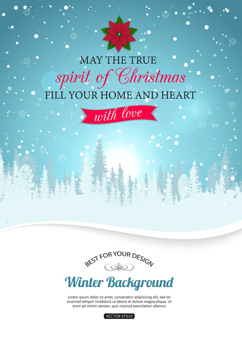 2015 christmas snow winter background vector 01