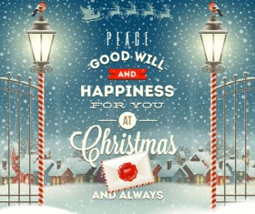 2015 christmas street lamp and snow background 04