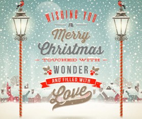 2015 christmas street lamp and snow background 05