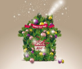 2015 christmas with new year banner vector background