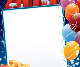 2015 holiday background with colored balloon vector 02