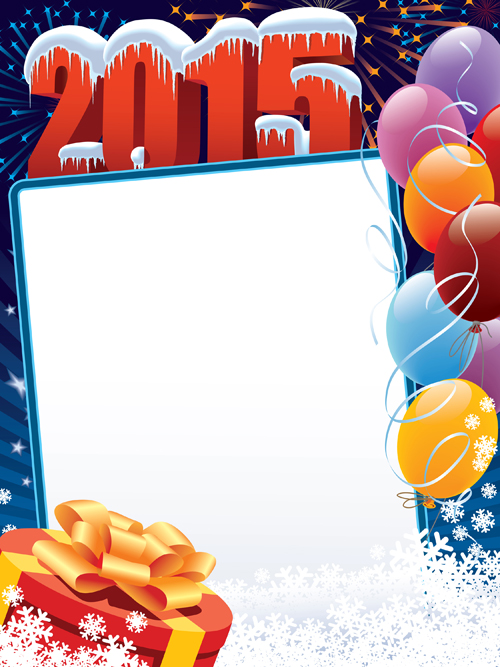 2015 holiday background with colored balloon vector 02