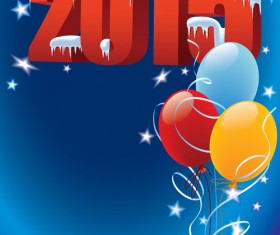 2015 holiday background with colored balloon vector 03