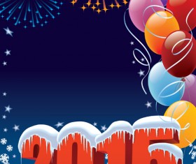 2015 holiday background with colored balloon vector 04