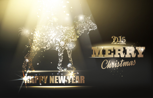 2015 new year for goat creative background vector 02