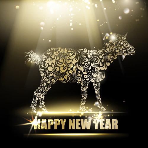 2015 new year for goat creative background vector 04