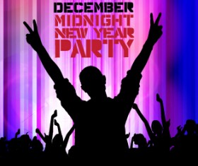 2015 new year midnight music party poster vector 03