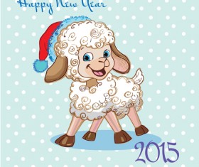 2015 new year with christmas and funny sheep vector 03