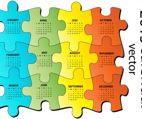2015 puzzle calendar vector material