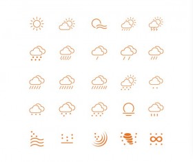 25 Kind weather outline icons