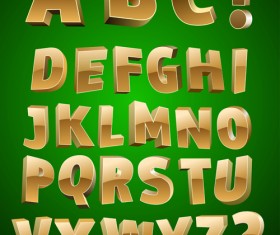 3D shiny alphabet and numbers vector design 02