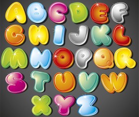 3D shiny alphabet and numbers vector design 03