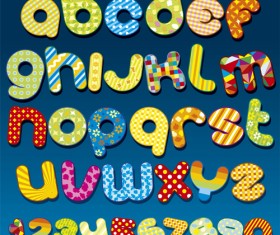 3D shiny alphabet and numbers vector design 04
