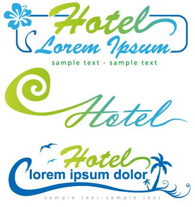 Abstract hotel logos vector material