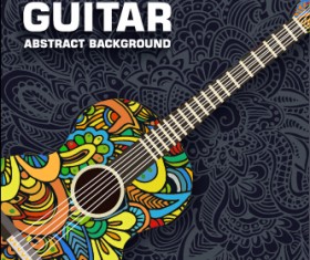 Art guitar abstract background vector 01