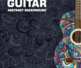 Art guitar abstract background vector 02