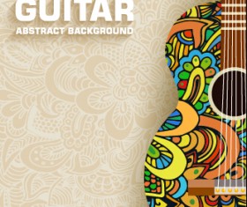 Art guitar abstract background vector 03