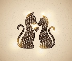 Art kittens vector backgrounds 03