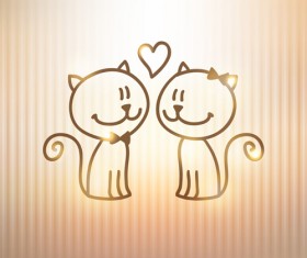 Art kittens vector backgrounds 05