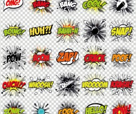 Art objects comics logos vector 04