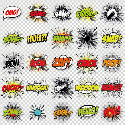 Art objects comics logos vector 04