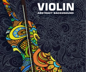 Art violin abstract background vector 01