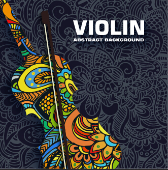 Art violin abstract background vector 01