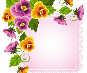 Beautiful flower with pink paper background vector