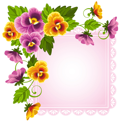 Beautiful flower with pink paper background vector