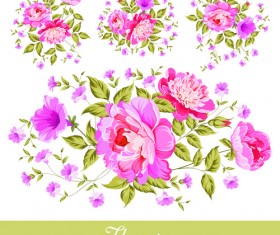 Beautiful pink flower vector material