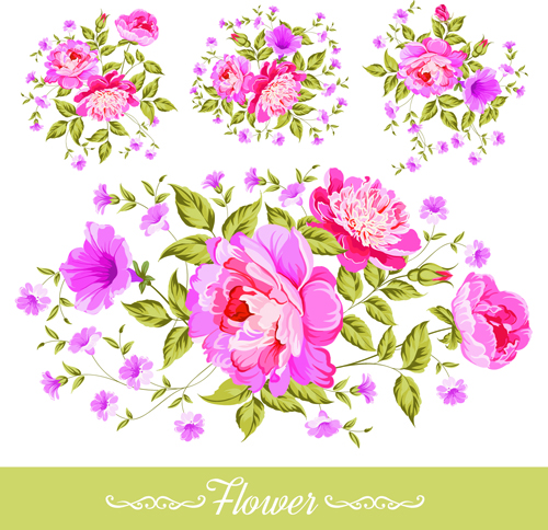 Beautiful pink flower vector material