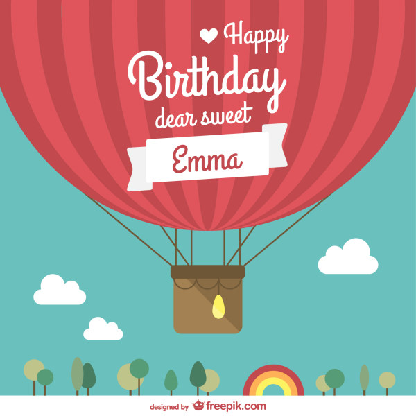 Birthday and flags balloon vector background