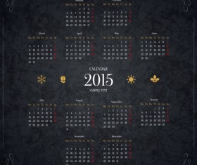 Black 2015 new year calendar vector