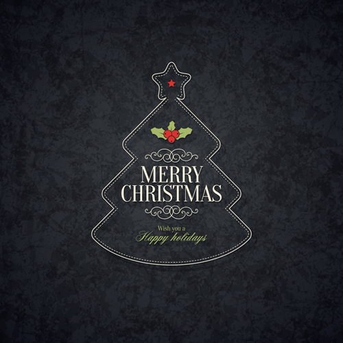 Black christmas 2015 holiday vector background 02