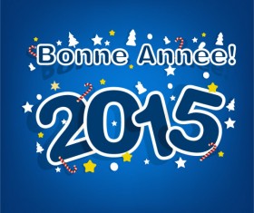 Blue 2015 new year christmas greeting card