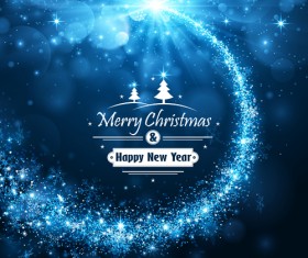 Blue dream christmas vector background 01