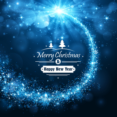 Blue dream christmas vector background 01