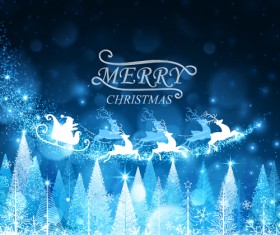 Blue dream christmas vector background 02