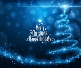 Blue dream christmas vector background 03