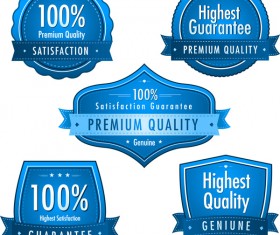Blue premium quality labels creative vector 01