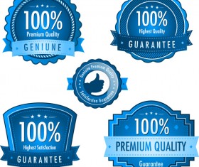 Blue premium quality labels creative vector 02