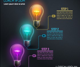 Bulb idea black business template vector 01